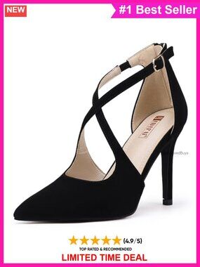 Women's Pointed Toe Stiletto High Heels Criss Cross Strap Pumps